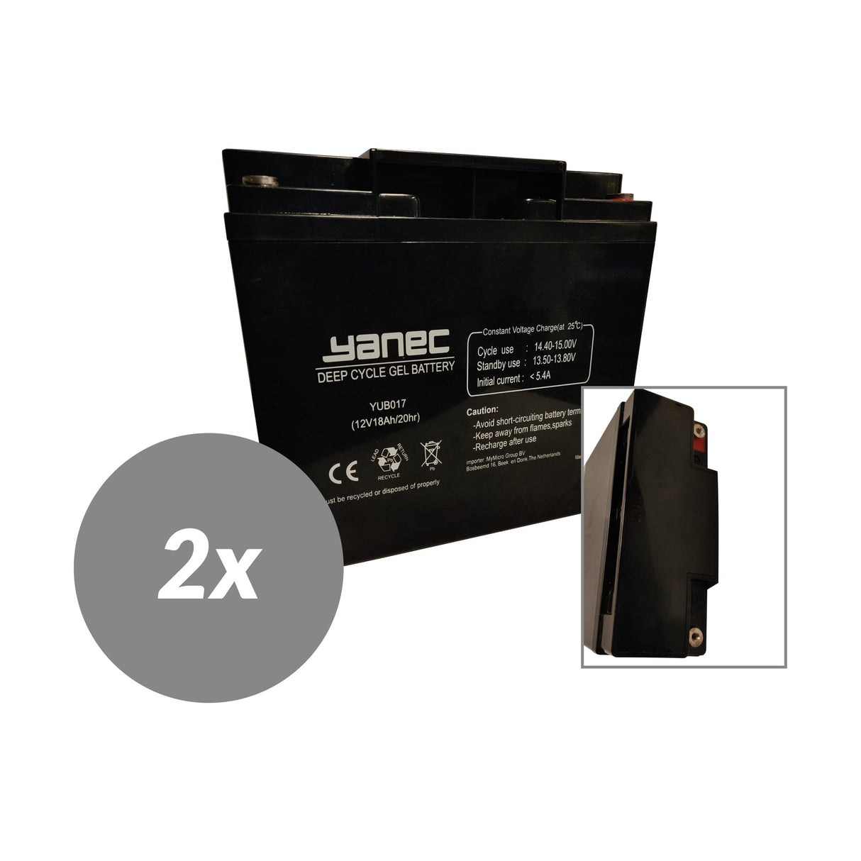 Kit de remplacement batterie gel Yanec 12v 18ah (hors câbles)