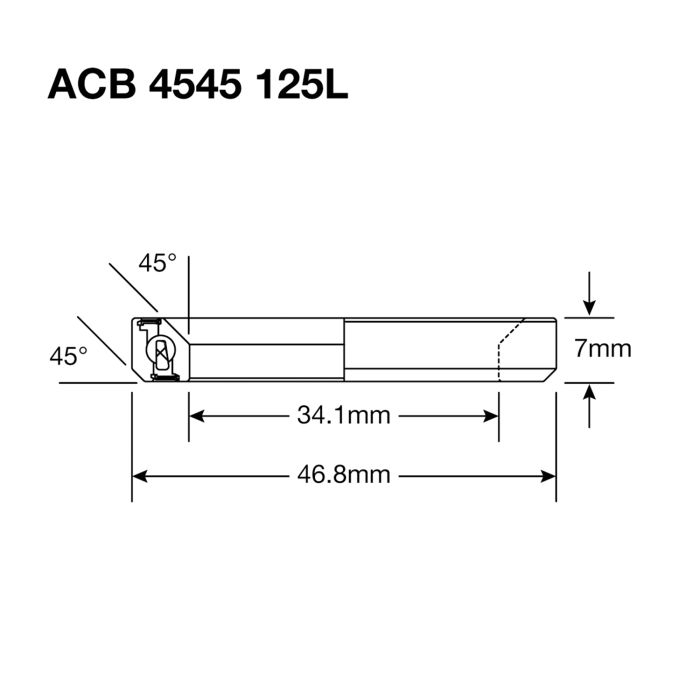 Enduro bearings acb 4545 125l ss - 440c stainless (angular contact) - 34.1x46.8x7 (45x45°)