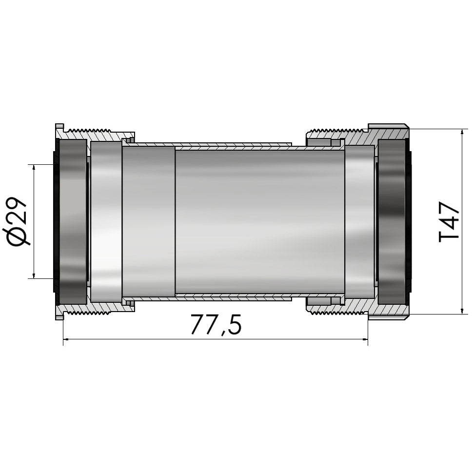 Filetage de pédalier Elvedes pour t47a (cerv�lo) pour sram dub