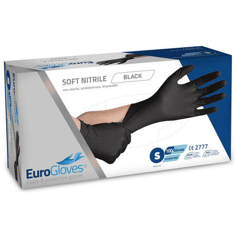 Eurogloves pirštinės nitrilo l dydis juodos (100 vnt.)