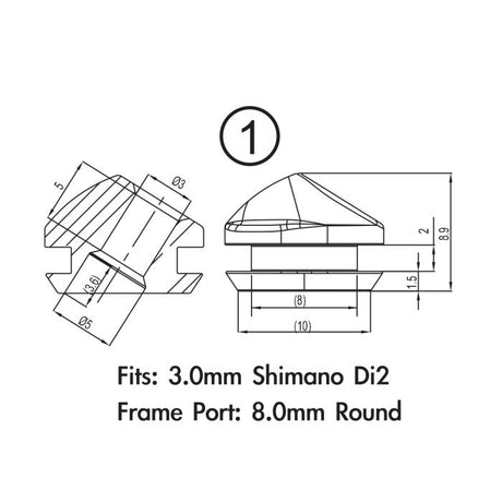 Jagwire rėmo kištukų paketas - uždaro tipo (5,7–6 mm rėmas) (10 vnt.)