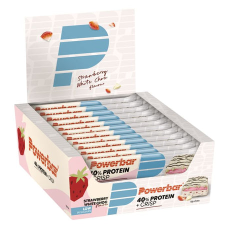 Powerbar 40% beljakovin + čips (12 x 40gr) - jagodna bela čokolada