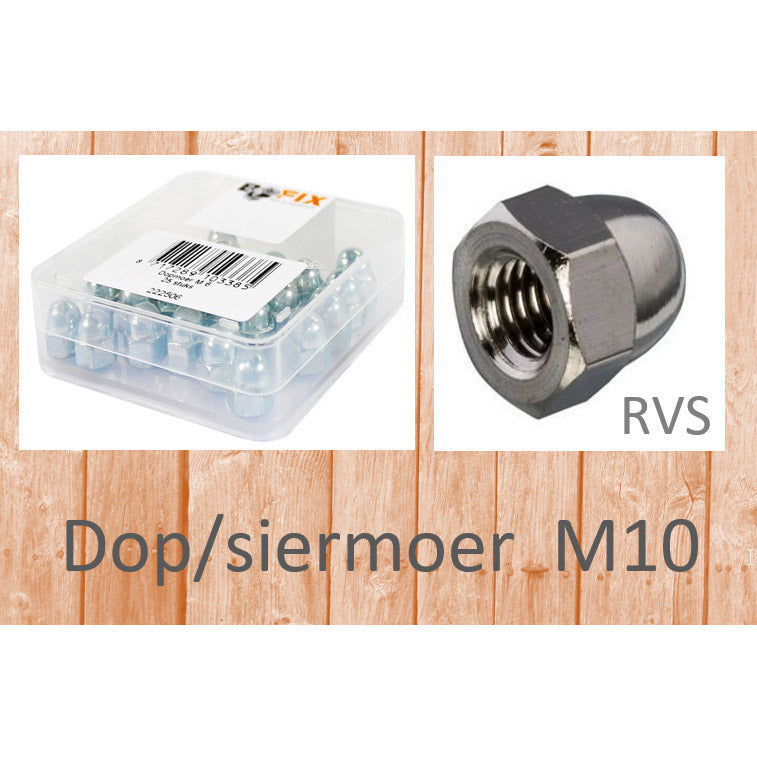 Bofix DOP Siermoer M10 rustfritt stål (25st)