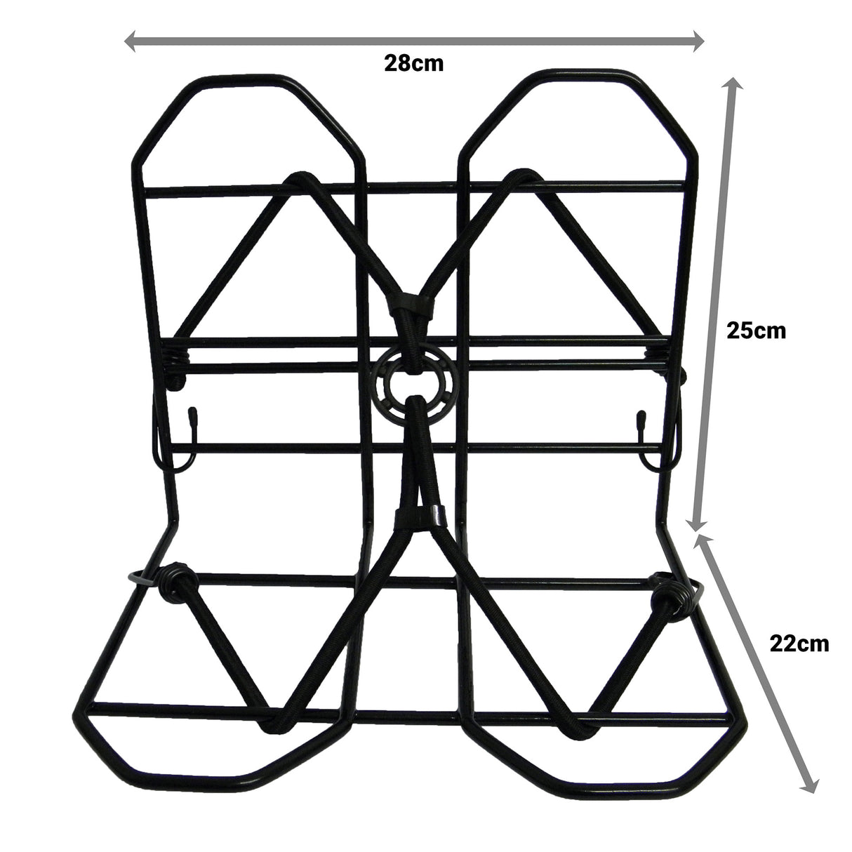 Gepäck Deck 28 x 25 cm schwaarz mat Spann