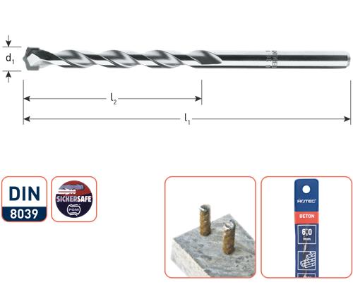 Rotec concrete drill 10.0mm