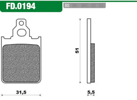 Newfren disc brake pad fd0194 quartz ital