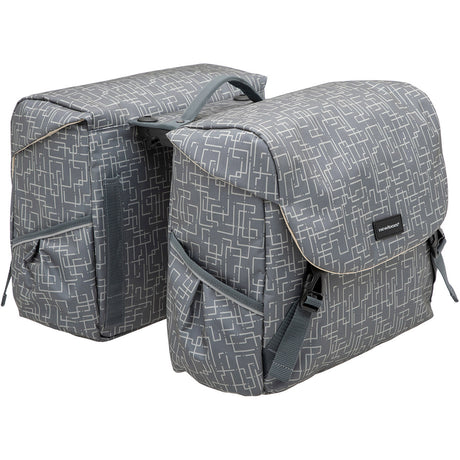 Mondi Joy Double Pannier - Racktime Snap-it - Water-repellent Polyester - 38L - Ivy Walnut