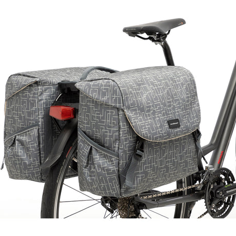 Mondi Joy Double Pannier - Racktime Snap-it - Water-repellent Polyester - 38L - Ivy Walnut