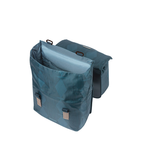 Basil Eleganz duebel Vëlo Bag, blo, recycléiert Hausdéier, Waasser, Waasserbelaaschtung, Universal Bréck, 40-4-4L