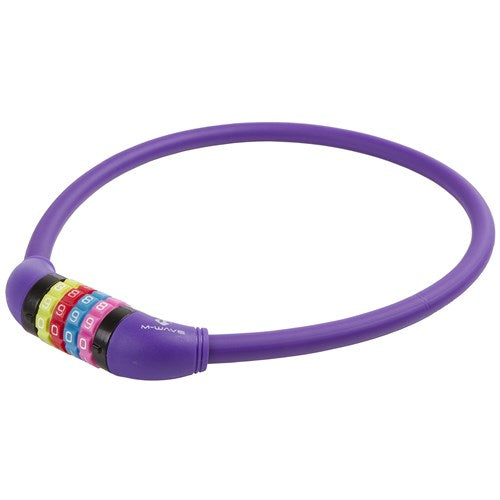 M-wave silicone cable lock, purple, 65cm12mm