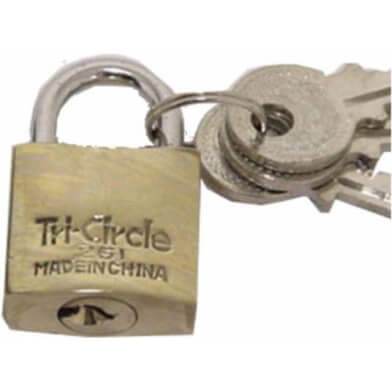 Tri-Circle Padlock - Gray, Key Closure, 20mm