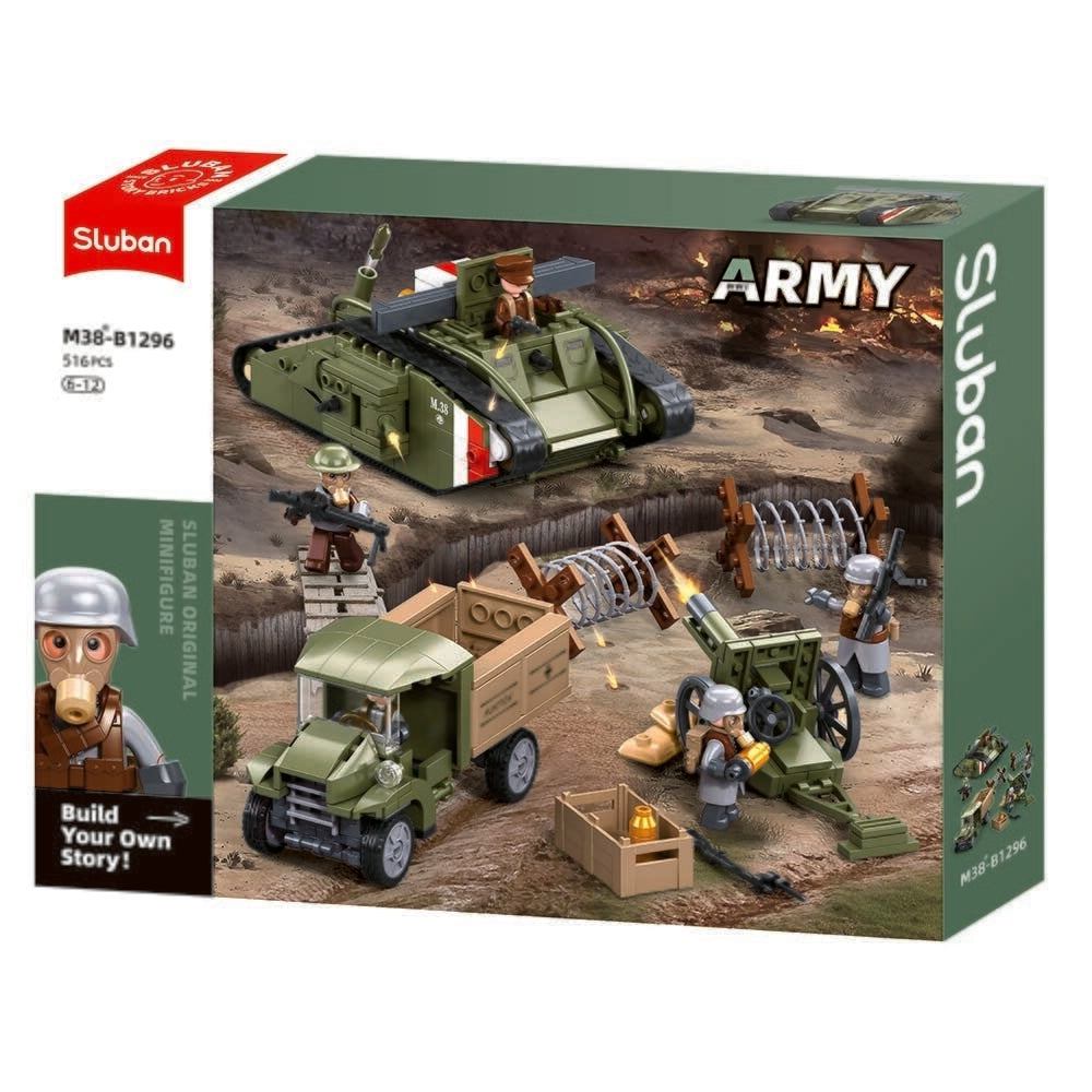 Slubans armé attackerar stridsvagn WWII - mark vs (m38-b1296)
