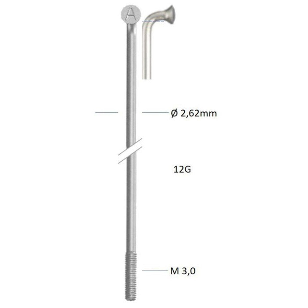 Alpina spoke zinc 12-236 without nipple silver (144 pcs)