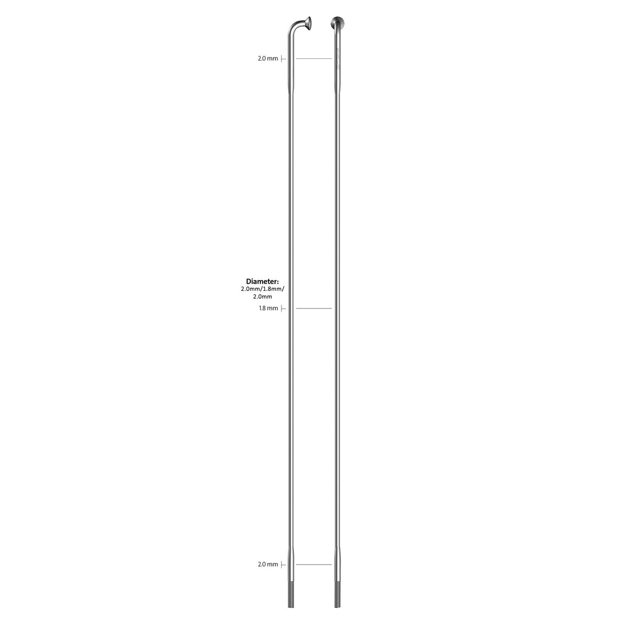 Sapim geschwat 14-252l Racing Edelstol ouni Nippel (100 Stéck)