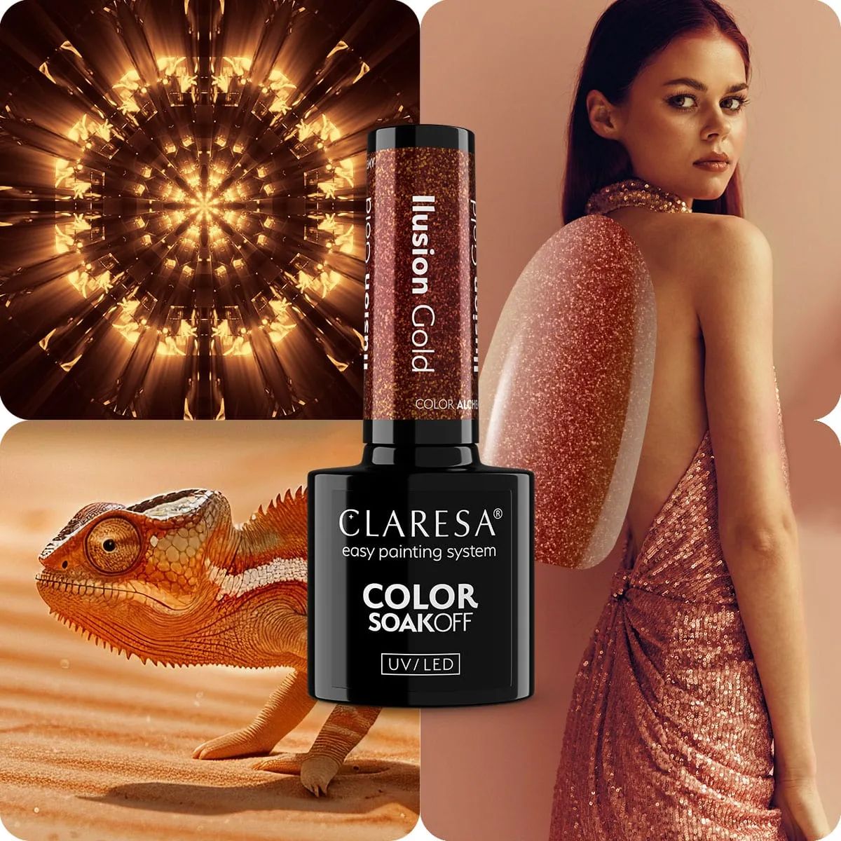 Claresa UV LED Gel Polish 5ml Color Alchemy - Illusion Gold