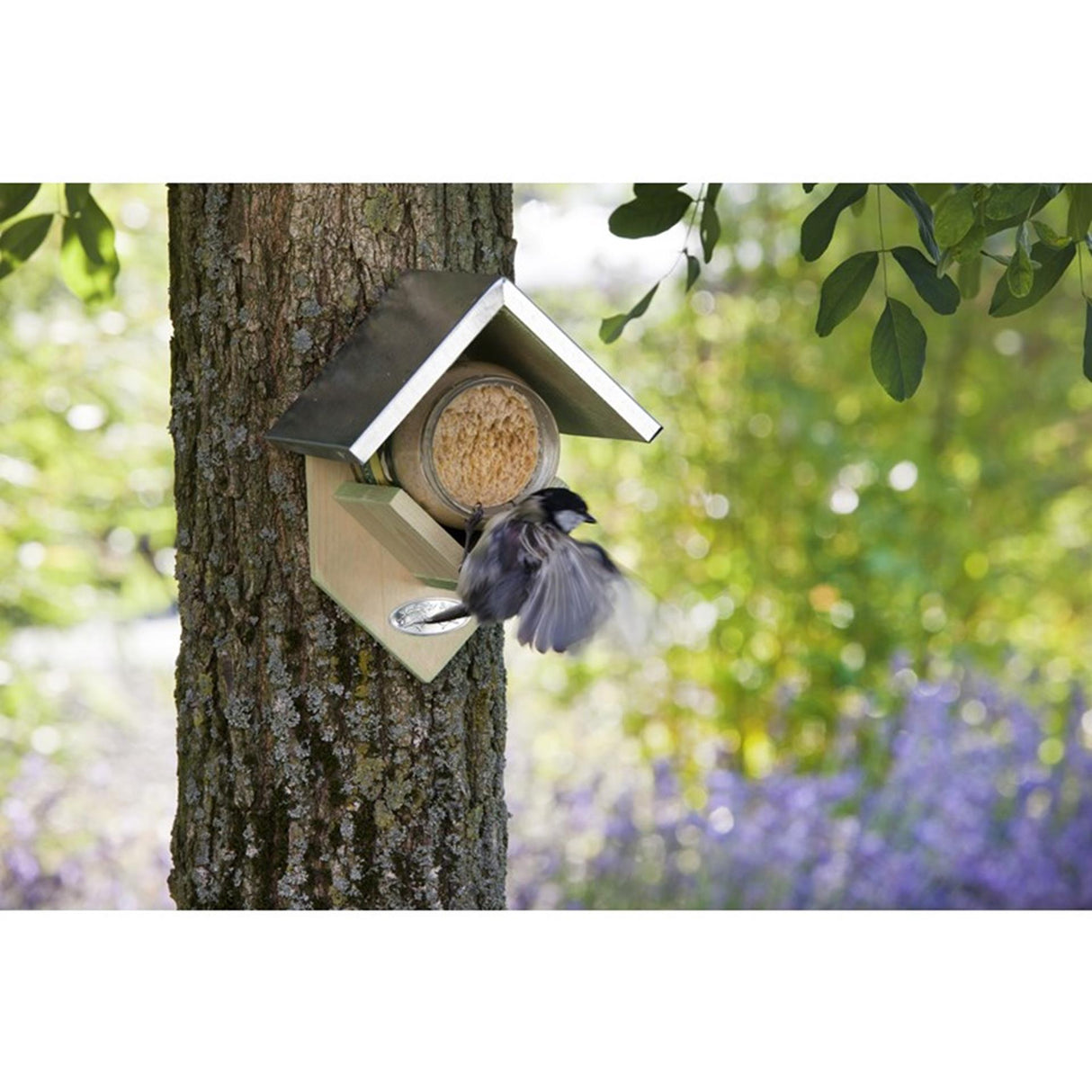 Esschert design mangeoire à oiseaux au beurre de cacahuète 15x13x20cm bois d'épicéa zinc