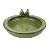 Esschert design birdbath ceramic round green