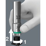 Wera cinto um conjunto profundo de 1 soquete, 1 chave de soquete 4 (preto, 9 peças)
