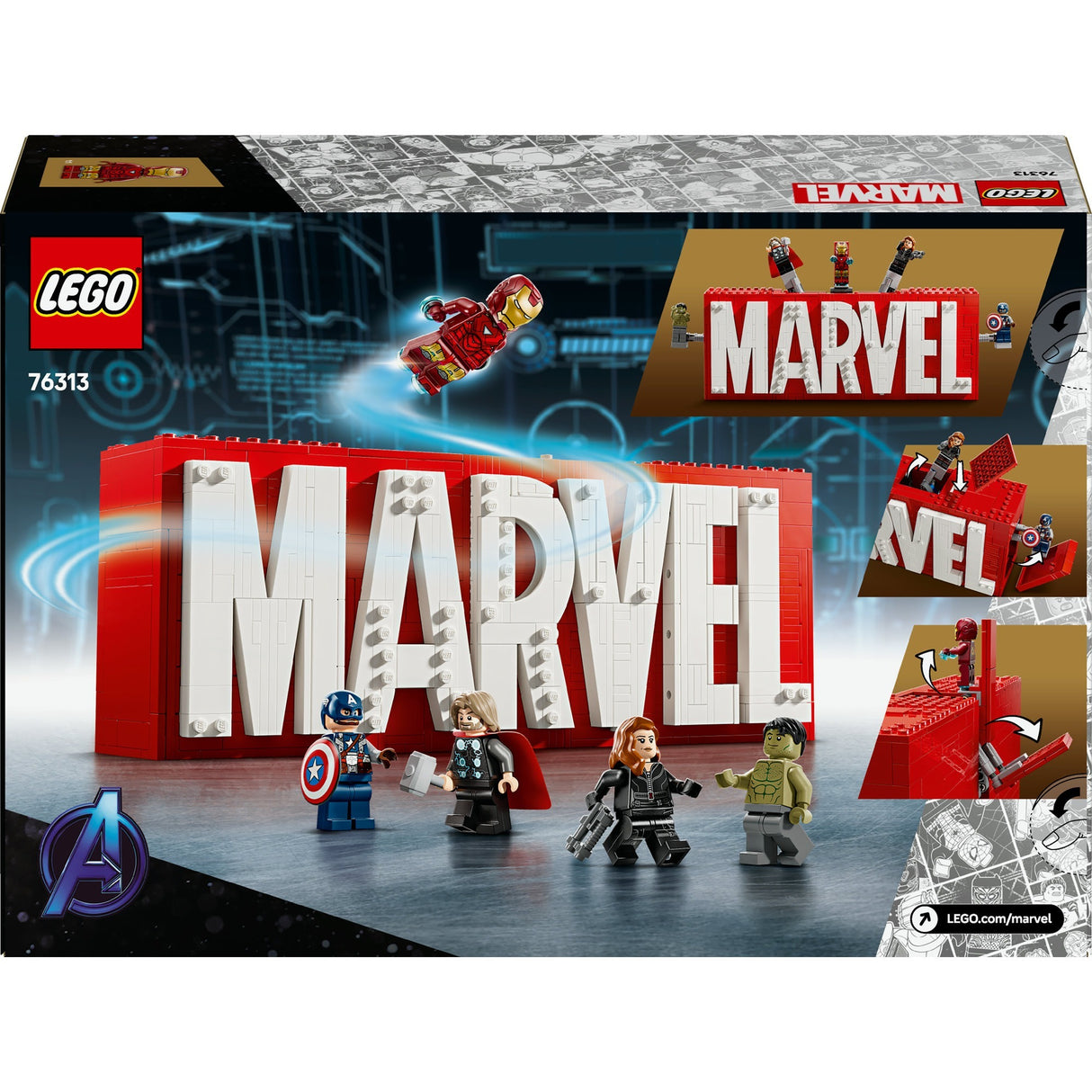Lego superheroes 76313 lógó marvel agus minifigures