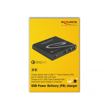 Delock USB įkroviklis 1x USB Type-C + 3x USB Type-A (juodas)