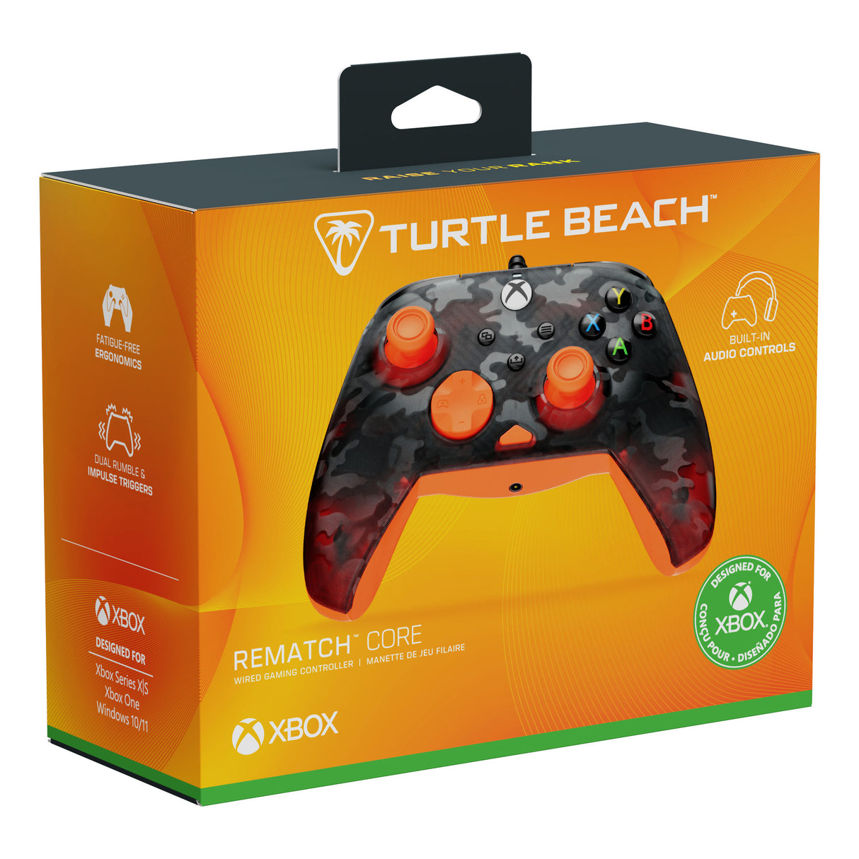Turtle Beach Rematch Core Wired Controller (Black Orange, Xbox Series X|S, Xbox One, PC)