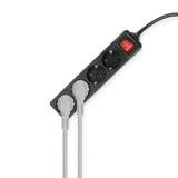 Act connectivity act power strip with luminous switch, 4 sockets, 2 m, black ac2440