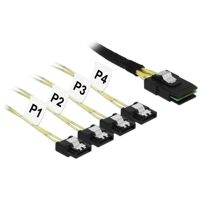 Delock Mini SAS SFF-8087 > 4x SATA 7-pin adapter (1 meter)
