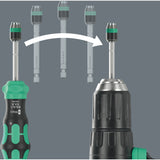 Wera kraftform kompakt 25 ra-r with case, 6-piece bit set (black green)