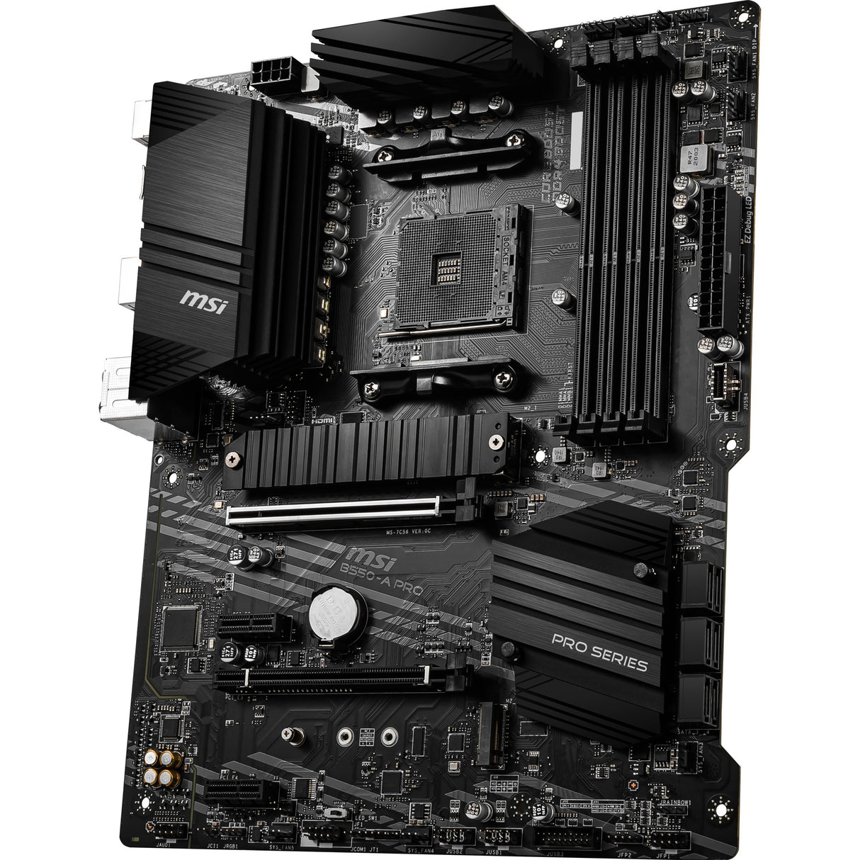 MSI B550-A Pro Socket AM4 pagrindinė plokštė (juoda, RAID, GB-LAN, garsas, ATX)