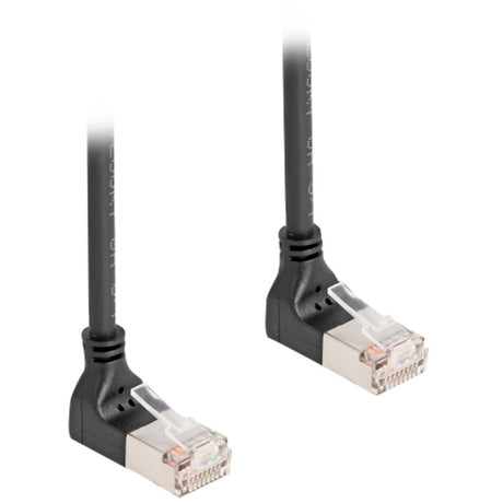 Delock rj45 tinklo kabelis cat.6a s ftp slim 90° aukštyn į viršų kampuotas 3 m kabelis (juodas)