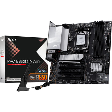 MSI Pro B850M-P WiFi Socket AM5 motherboard (black silver, RAID, 5GB-LAN, WiFi 7, BT, Sound, µATX)