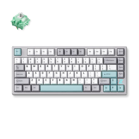 Mchose z75s gray blue cabbage tofu metal top cover wireless mechanical rgb keyboard (gray, us layout (qwerty), ktt cabbage tofu v2, 75%, rgb, hot swap, double-shot pbt, wireless | bluetooth | usb-c)