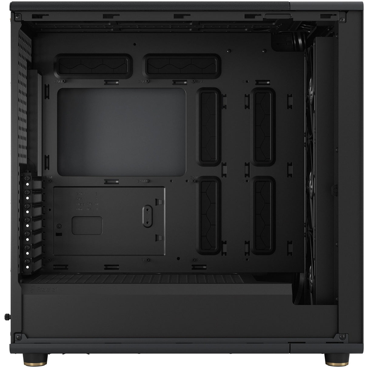 Fraktalinio dizaino North xl Midi bokšto korpusas (juodos medienos spalvos | 2x USB-A | 1x USB-C)