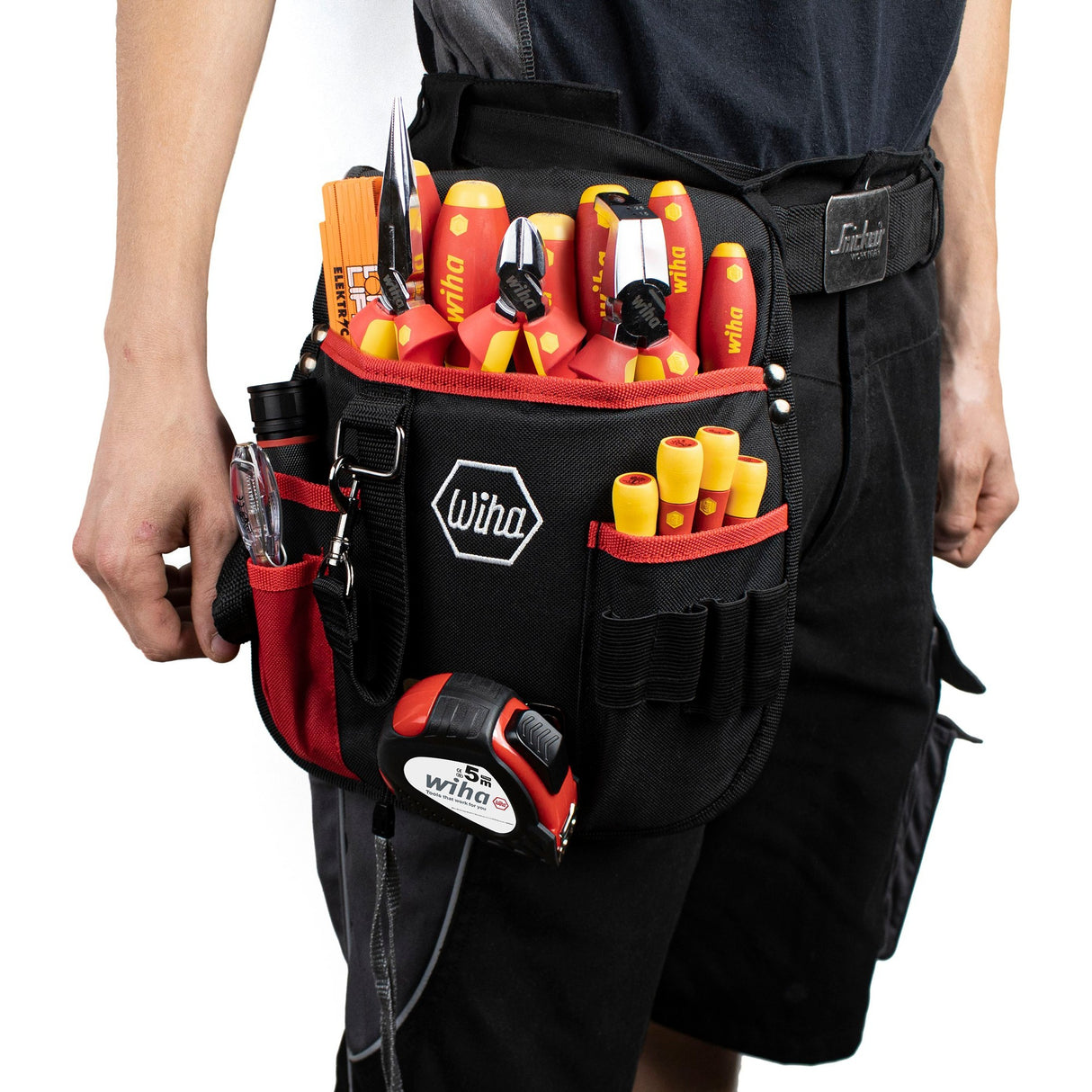 Wiha set d'outils d'électricien set d'outils (rouge jaune, assorti, 18 pièces avec sac banane)
