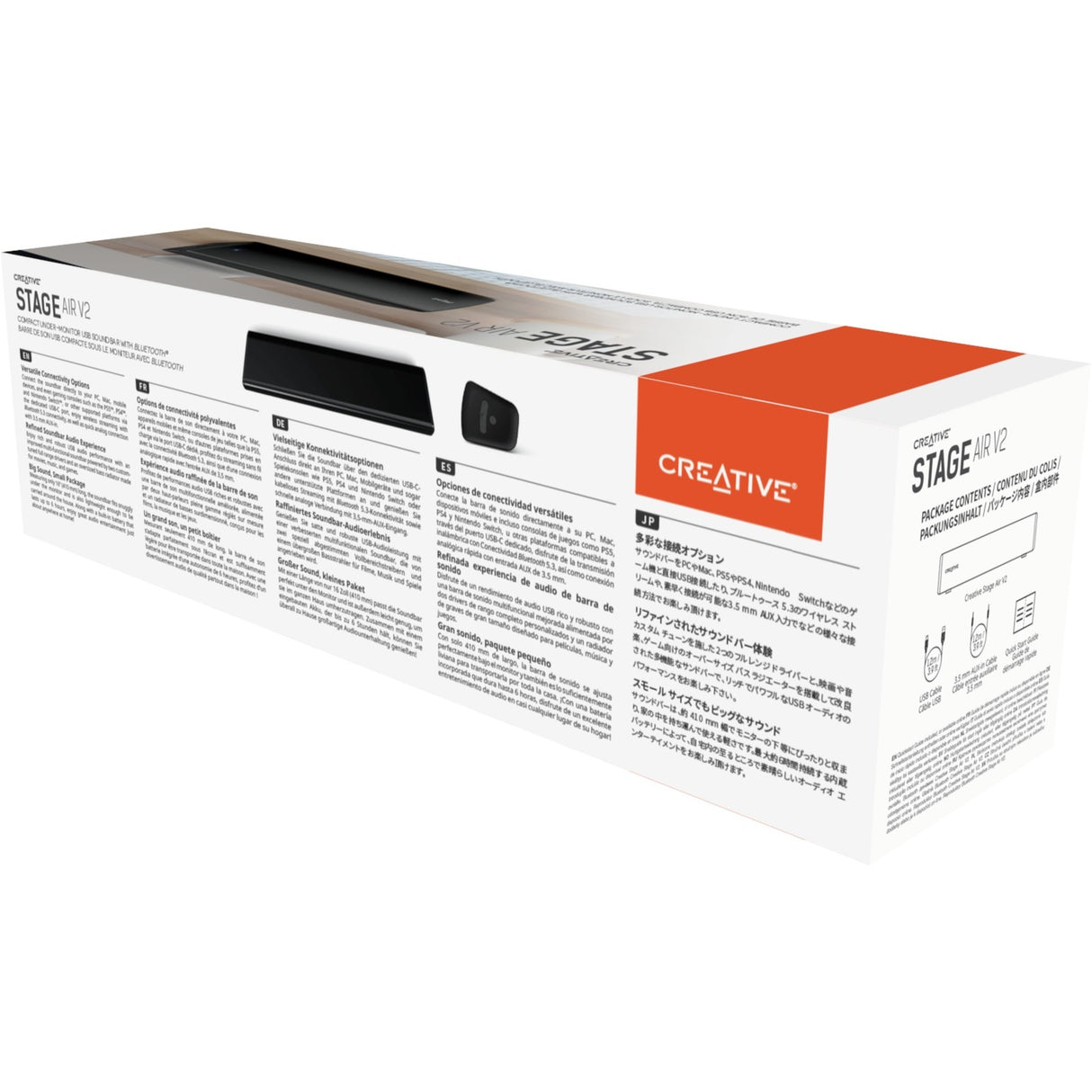 Creative stage air v2 soundbar (black, bluetooth)
