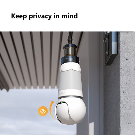 Imou bulb cam 2k security camera (white, e26 e27 universal screw fitting)