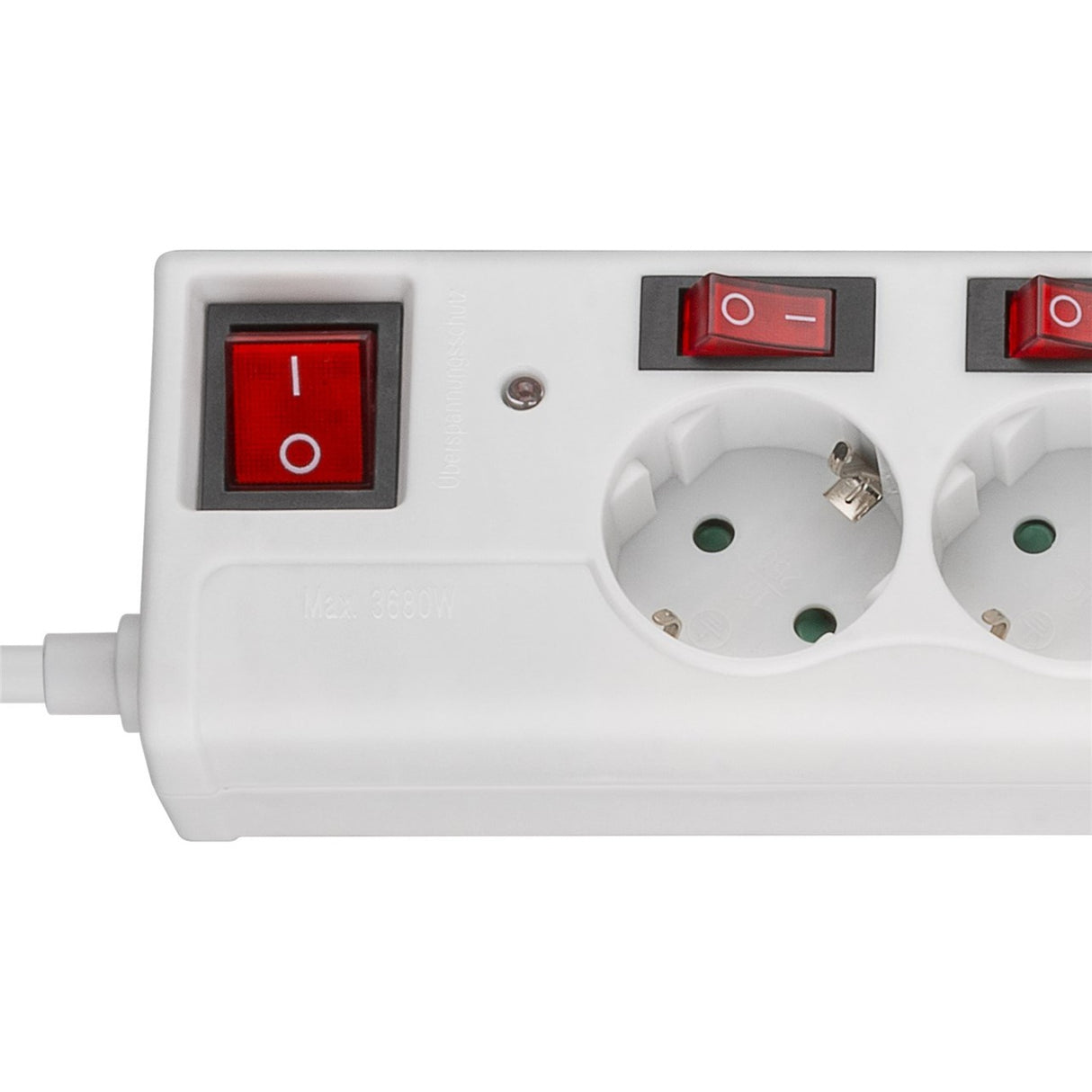 Filtro de energia Goobay de 6 vias com filtro de linha com interruptor (branco, cabo de 1,5 metros)