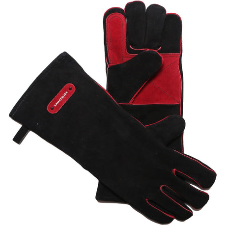Kamado Joe leather gloves (black red)