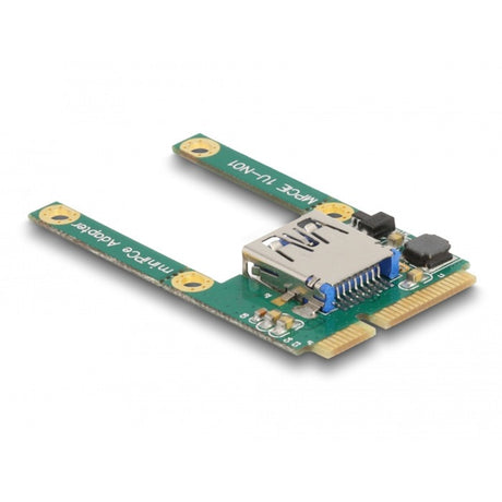 Delock mini pcie i o 1 x usb 2.0 type-a ženski krmilnik polne velikosti pol velikosti