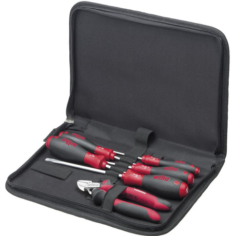 Wiha mechanic's tool set, 7-piece tool set (black red, incl. tool set case)