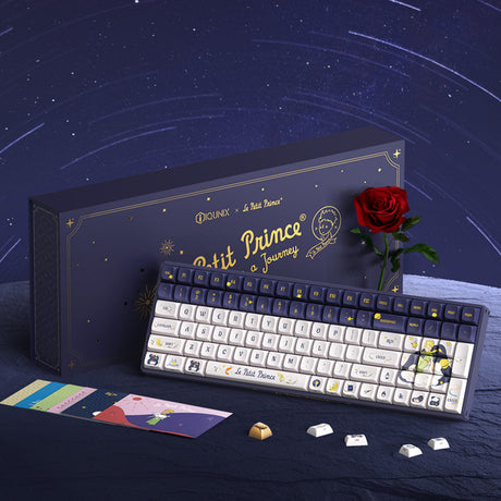 Iqunix F97 Starry Tryst RGB mechanical gaming keyboard (dark blue, US layout (QWERTY), Iqunix silent rose, 96%, RGB LEDs, hot-swappable, PBT, 2.4GHz | Bluetooth 5.1 | USB-C)