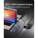 Icy box 240w gan oplaadstation (zwart, 4x usb-c, 2x usb-a)
