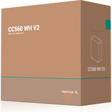 Deepcool CC560 V2 Midi Tower Case (White | 2x USB-A | Tempered Glass)