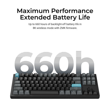 Keychron Q3 Ultra-M3 8K Wireless Custom Mechanical Keyboard (Black, US Layout (QWERTY), Silk POM Brown, 80% (TKL), RGB, Hot Swap, 8K, 2.4 GHz | Bluetooth 5.2 | USB-C)