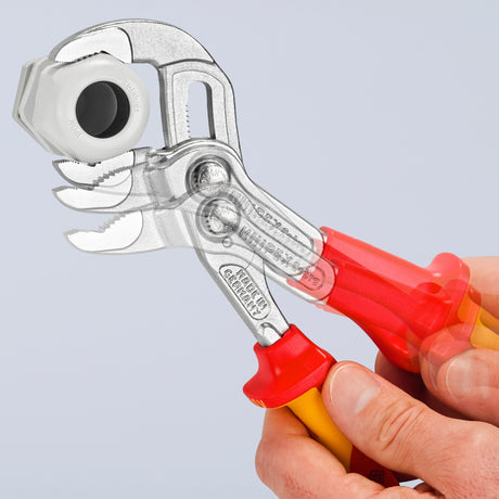 Knipex cobra vde high-tech kleště na vodní pumpy 87 26 250 Švédské kleště na vodní pumpy (červená žlutá, zoubkované úchopové plochy, děrovaný pant)