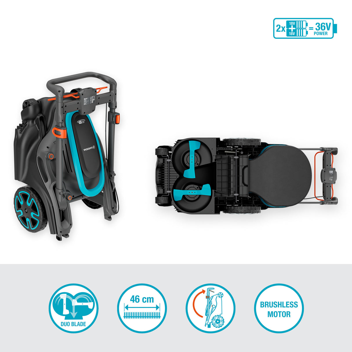Kosiarka Gardena Powermax Duo 46 36V P4A Solo