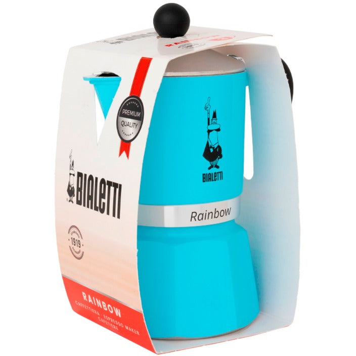 Bialetti Rainbow Espressomaschine (hellblau, 6 Tassen)