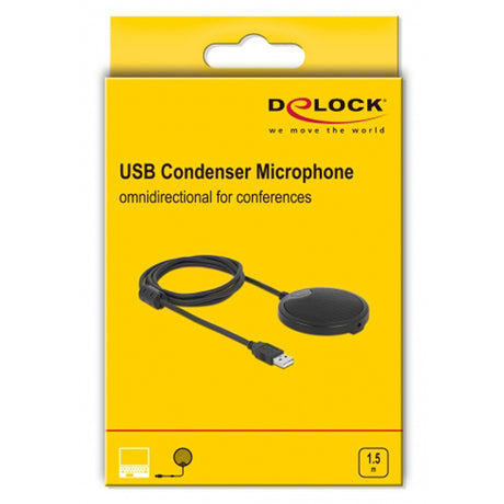 Delock USB condenser microphone omnidirectional for conferences microphone (black)