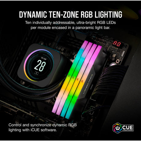 Corsair Vengeance RGB 32 GB DDR5-6000 (2x 16 GB) RAM (black, cmh32gx5m2b6000c30, xmp 3.0)