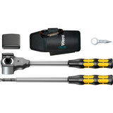 Conjunto completo Wera 8002 c koloss com 1 catraca de 2 acionamentos (preto amarelo, 5 peças)